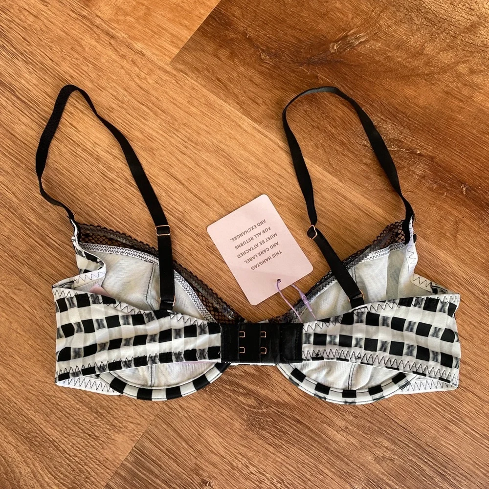 Savage Fenty Womens Checkered Bra Size 32D Sexy Lingerie NWT Rihanna‎
